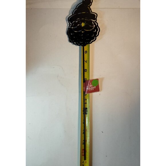 Black Santa Metal Yard Stake Holiday Time 17 inch - Picture 4 of 7